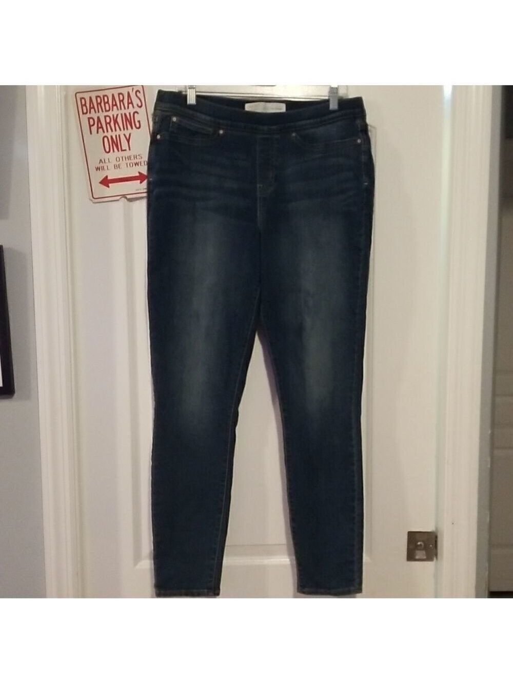 LEVI'S Misses PULL ON SKINNY jeans Stretchy Waistband 16 Long